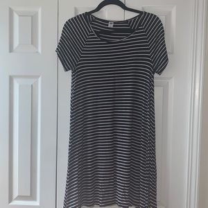 Black and white striped dress